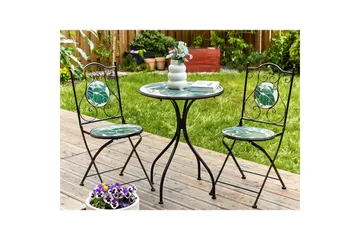 Trädgårdsbord Beliani Cozzana Black||Green - Hagemøbler - Balkong - Balkongmøbler - Balkongbord