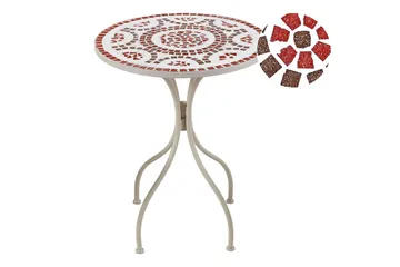 Trädgårdsbord Beliani Spello White||Red||Grey - Hagemøbler - Balkong - Balkongmøbler - Balkongbord