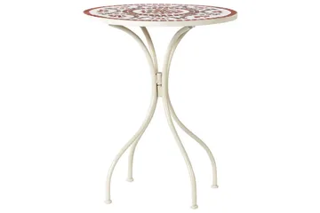 Trädgårdsbord Beliani Spello White||Red||Grey - Hagemøbler - Balkong - Balkongmøbler - Balkongbord