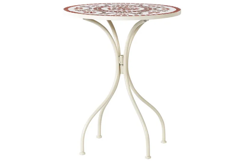 Trädgårdsbord Beliani Spello White||Red||Grey - Hagemøbler - Balkong - Balkongmøbler - Balkongbord