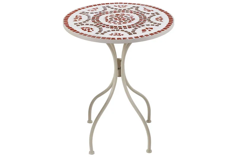 Trädgårdsbord Beliani Spello White||Red||Grey - Hagemøbler - Balkong - Balkongmøbler - Balkongbord