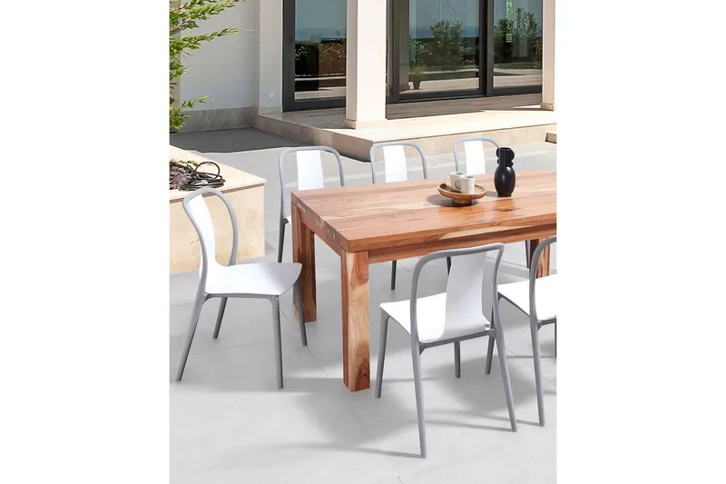 Ugento Spisestol Utendørs - Hvit/Grå - Hagemøbler - Balkong - Balkongmøbler - Balkongstoler