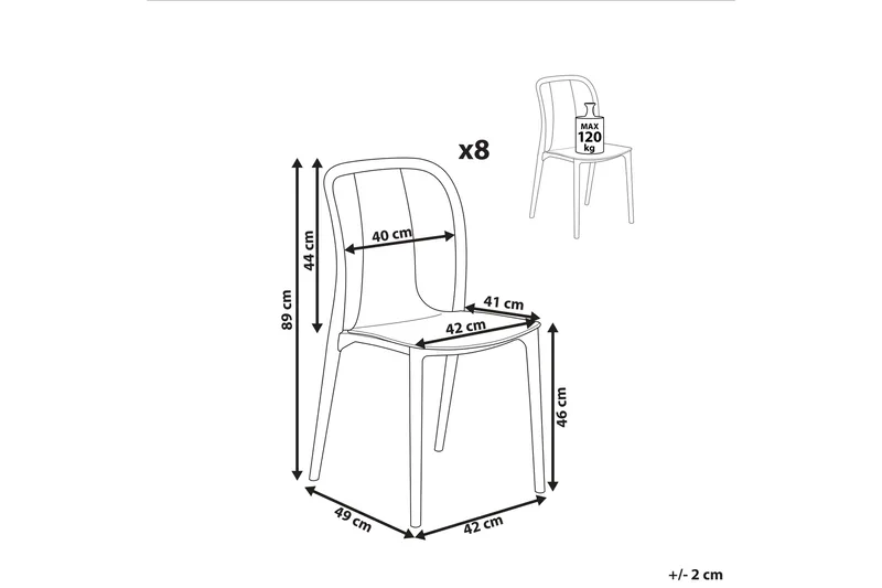 Ugento Spisestol Utendørs - Hvit/Grå - Hagemøbler - Balkong - Balkongmøbler - Balkongstoler