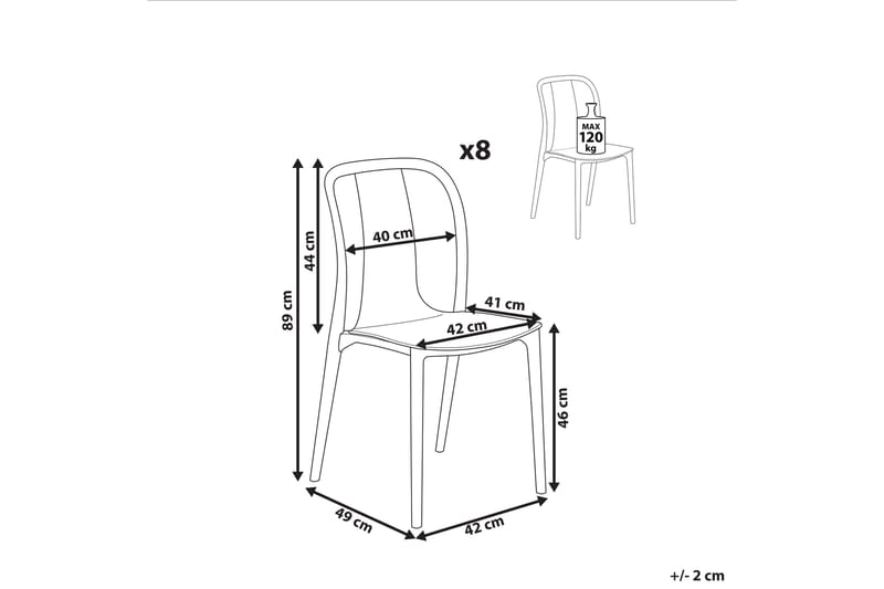 Ugento Spisestol Utendørs - Hvit/Grå - Hagemøbler - Balkong - Balkongmøbler - Balkongstoler