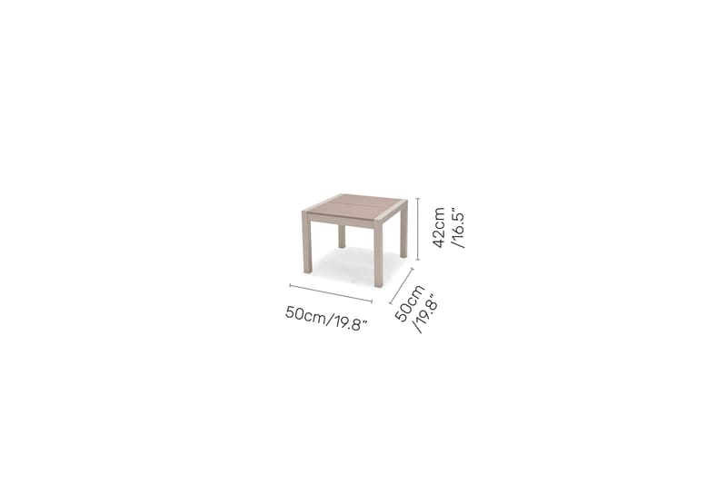 Urbanite Sett sidebord + 2 carverstoler - Lys Grå - Hagemøbler - Balkong - Balkongmøbler - Balkonggrupper