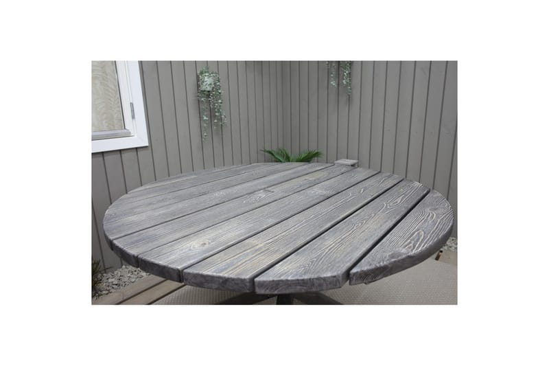 Utendørs møbelgruppe Ø 112 cm bord & 4 Levanto grå stoler Grå - Grå - Hagemøbler - Balkong - Balkongmøbler - Balkonggrupper