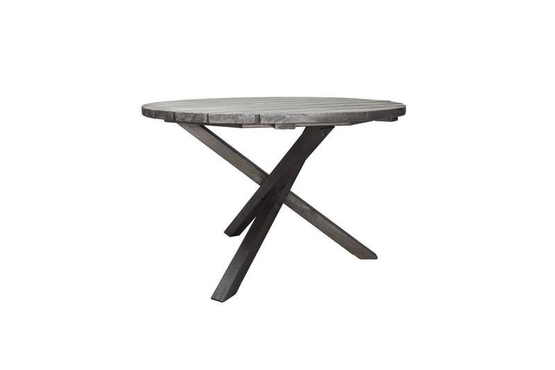 Utendørs møbelgruppe Ø 112 cm bord & 4 Levanto grå stoler Grå - Grå - Hagemøbler - Hagegruppe - Spisegrupper hage