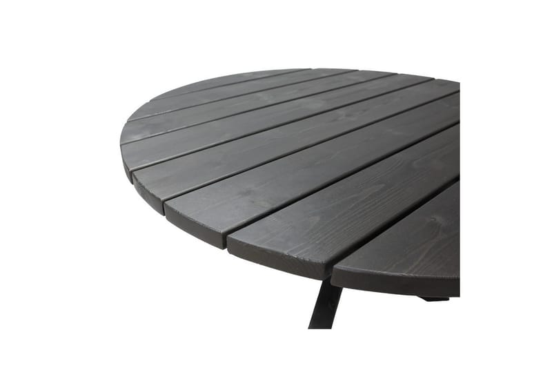 Utendørs møbelgruppe Ø 112 cm bord & 4 Levanto grå stoler Svart - Svart - Hagemøbler - Balkong - Balkongmøbler - Balkonggrupper