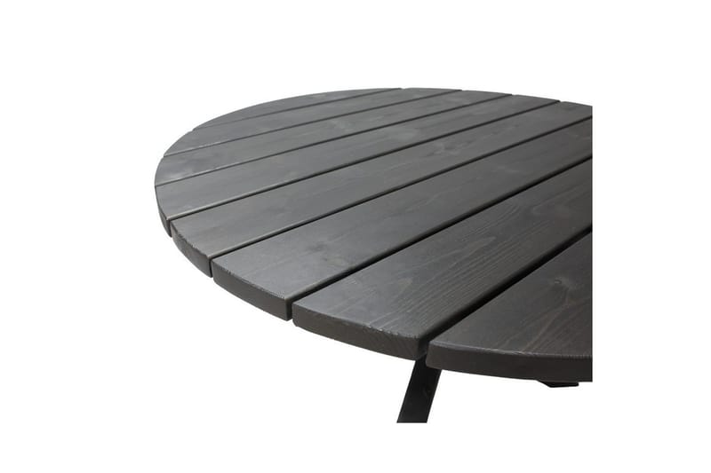 Utendørs møbelgruppe Ø 112 cm bord & 4 Merida naturlig stoler Svart - Svart - Hagemøbler - Balkong - Balkongmøbler - Balkonggrupper