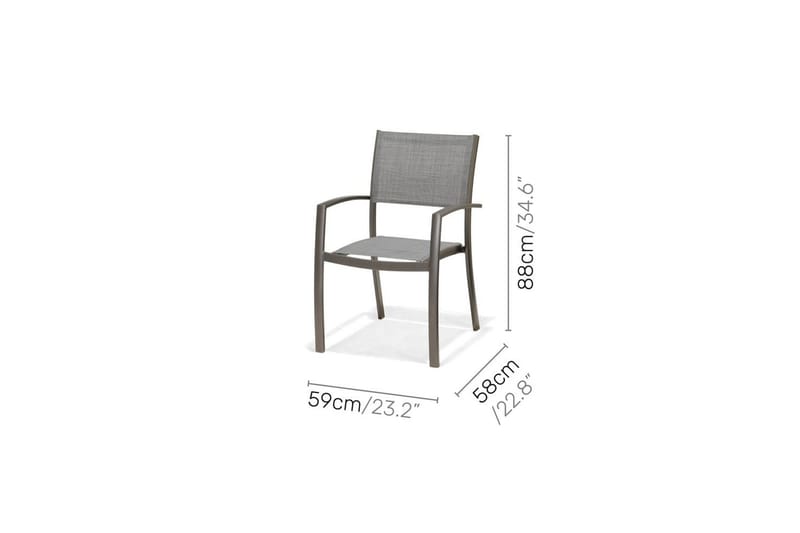 Utendørs møbelgruppe Lifestyle Garden Solana bistro bord + 2 x stabelbar lenestol - Hagemøbler - Balkong - Balkongmøbler - Balkonggrupper
