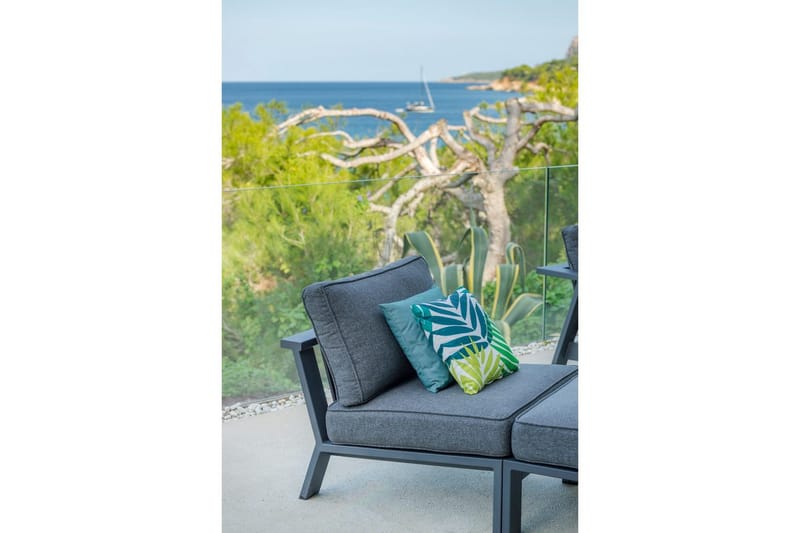 Utendørs møbelgruppe Lifestyle Garden PALAU 2x siderstol + 2x ottoman + sidebord 60 cm - Hagemøbler - Balkong - Balkongmøbler - Balkonggrupper