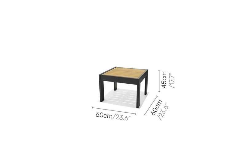 Utendørs møbelgruppe Lifestyle Garden PALAU 2x siderstol + sidebord 60 cm - Hagemøbler - Balkong - Balkongmøbler - Balkonggrupper