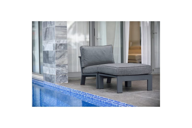 Utendørs møbelgruppe Lifestyle Garden PALAU siderstol + ottoman + sidebord 60 cm - Hagemøbler - Balkong - Balkongmøbler - Balkonggrupper