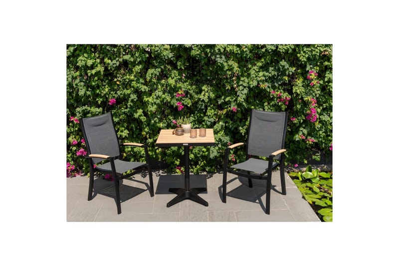 Utendørs møbelgruppe Lifestyle Garden Panama 2x stabelbar lenestol & bistrobord - Hagemøbler - Balkong - Balkongmøbler - Balkonggrupper