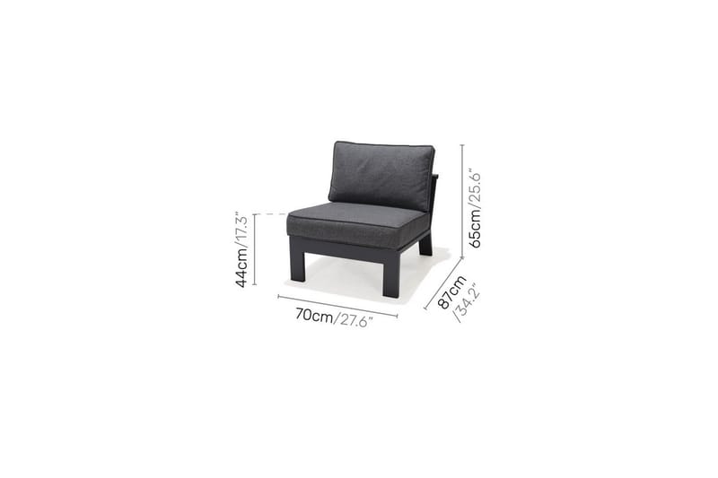 Utendørs møbelgruppe Lifestyle Garden PALAU 2x siderstol + sidebord 60 cm - Hagemøbler - Balkong - Balkongmøbler - Balkonggrupper