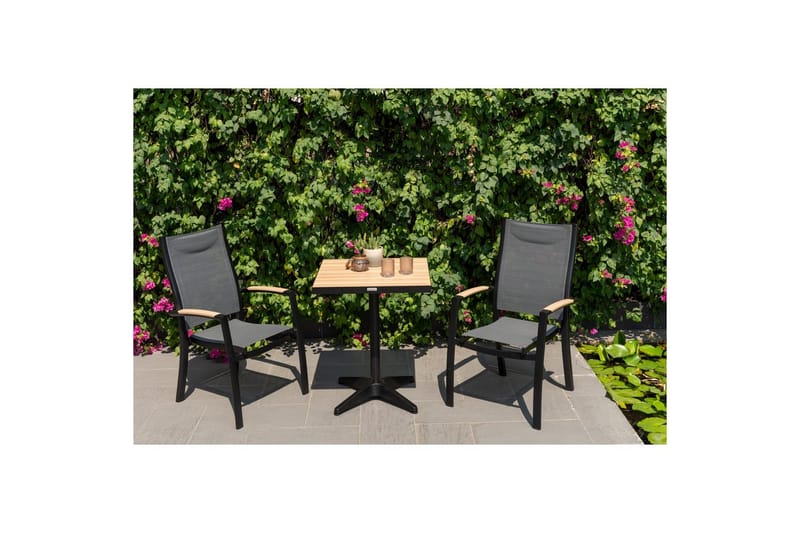 Utendørs møbelgruppe Lifestyle Garden Panama 2x stabelbar lenestol & bistrobord - Hagemøbler - Balkong - Balkongmøbler - Balkonggrupper