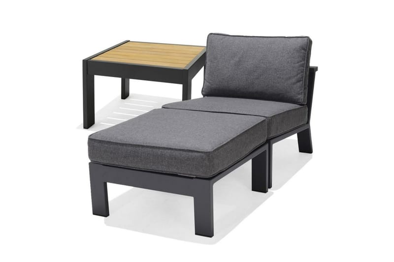 Utendørs møbelgruppe Lifestyle Garden PALAU siderstol + ottoman + sidebord 60 cm - Hagemøbler - Balkong - Balkongmøbler - Balkonggrupper