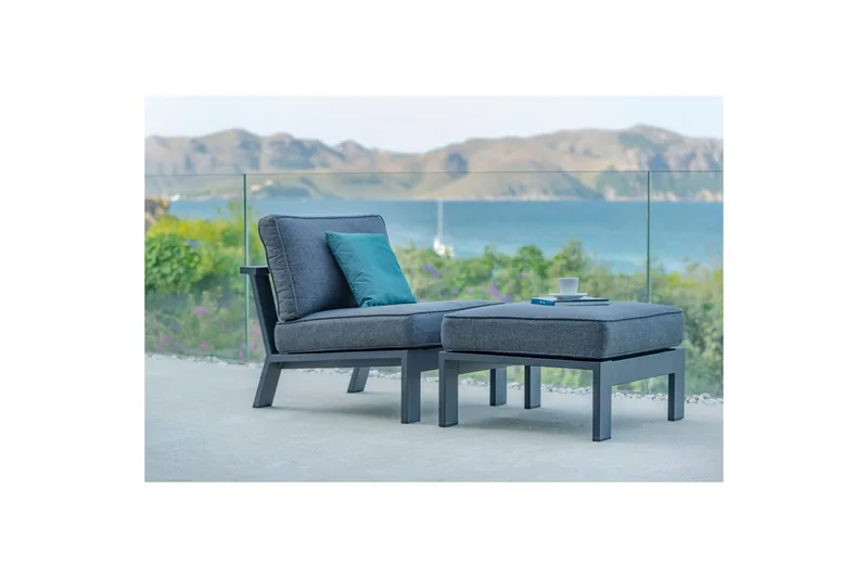 Utendørs møbelgruppe Lifestyle Garden PALAU siderstol + ottoman + sidebord 60 cm - Hagemøbler - Balkong - Balkongmøbler - Balkonggrupper