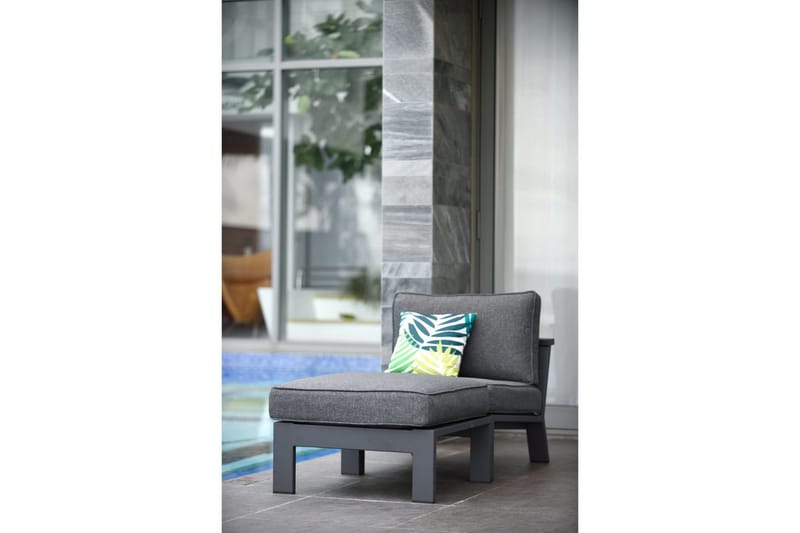 Utendørs møbelgruppe Lifestyle Garden PALAU 2x siderstol + 2x ottoman + sidebord 60 cm - Hagemøbler - Balkong - Balkongmøbler - Balkonggrupper