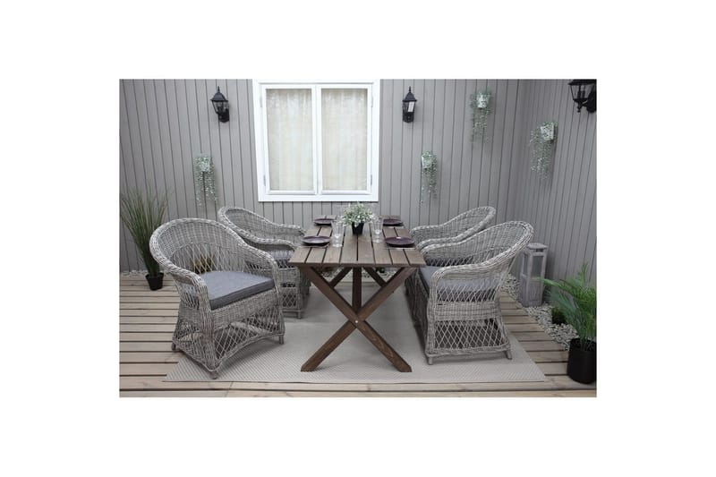 Utendørslenestol Merida - Grå - Hagemøbler - Balkong - Balkongmøbler - Balkongstoler
