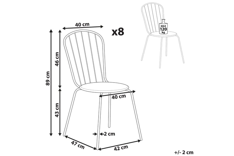 Victoriaville Spisestol Utendørs - Blå - Hagemøbler - Balkong - Balkongmøbler - Balkongstoler