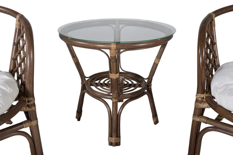 Wera Balkonggruppe 2-seter - Brun/Hvit - Hagemøbler - Balkong - Balkongmøbler - Balkonggrupper