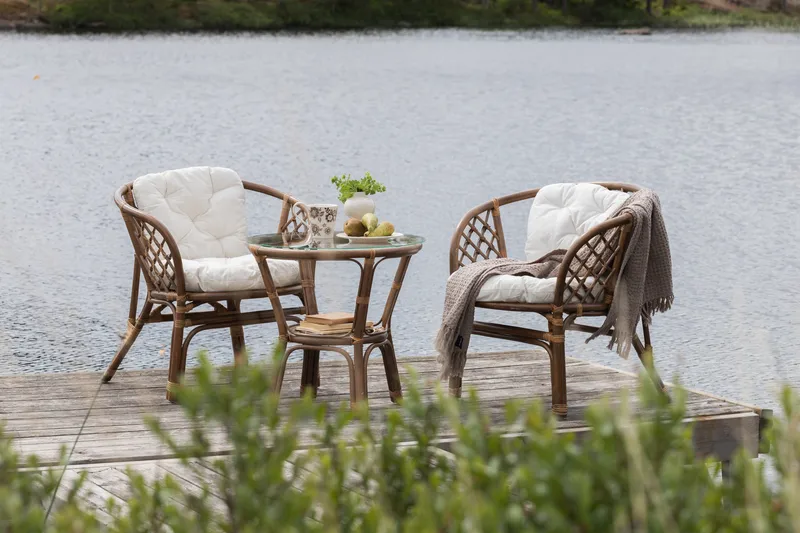 Wera Balkonggruppe 2-seter - Brun/Hvit - Hagemøbler - Balkong - Balkongmøbler - Balkonggrupper