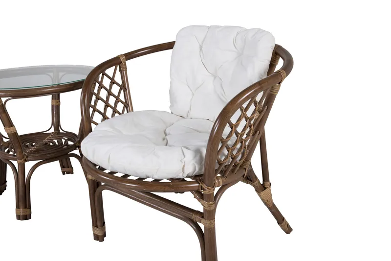 Wera Balkonggruppe 2-seter - Brun/Hvit - Hagemøbler - Balkong - Balkongmøbler - Balkonggrupper