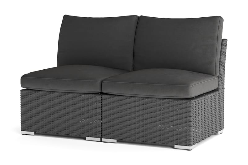 Wisconsin Loungesofa Utendørs uten Armlener 2-seter Kunstrotting - Svart - Hagemøbler - Loungemøbler - Lounge sofa