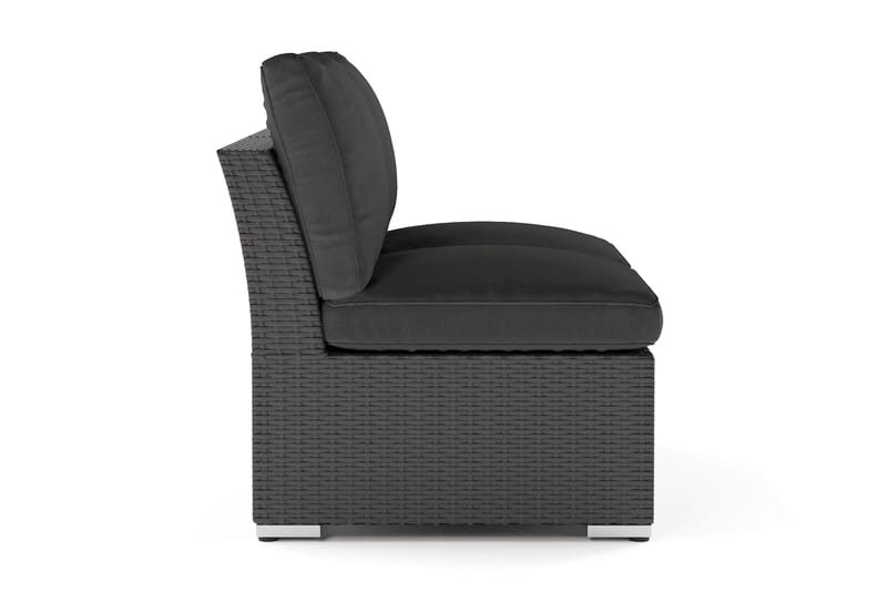 Wisconsin Loungesofa Utendørs uten Armlener 2-seter Kunstrotting - Svart - Hagemøbler - Loungemøbler - Lounge sofa