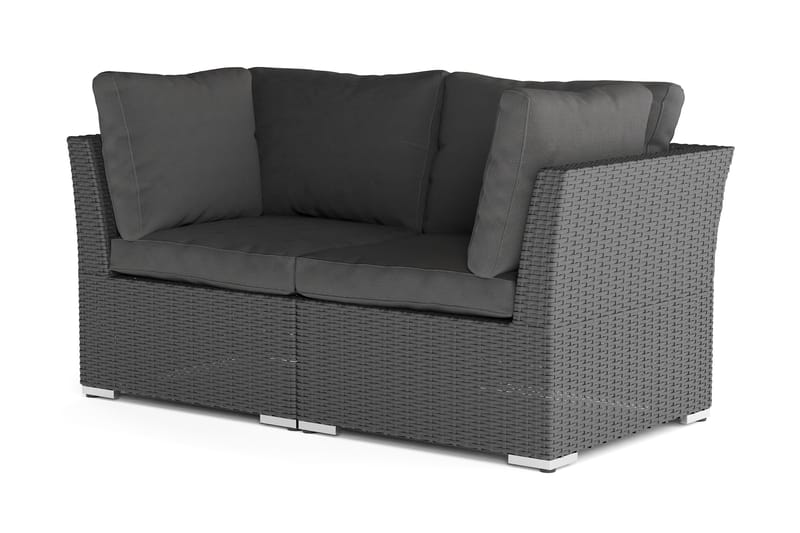 Wisconsin Premium Loungesofa Utendørs med Armlener 2-seter Kunstrotting - Svart - Hagemøbler - Loungemøbler - Lounge sofa