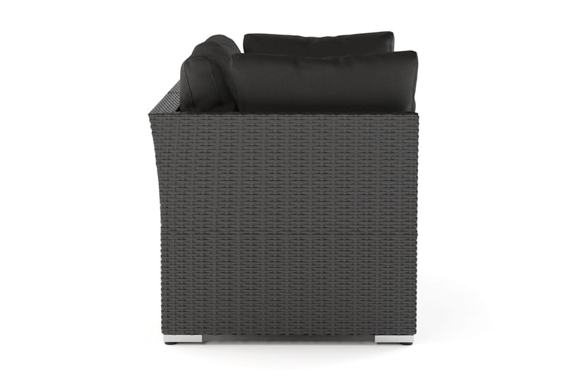 Wisconsin Premium Loungesofa Utendørs med Armlener 2-seter Kunstrotting - Svart - Hagemøbler - Loungemøbler - Lounge sofa