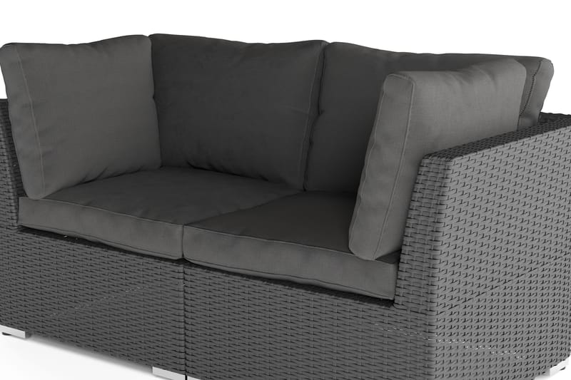 Wisconsin Premium Loungesofa Utendørs med Armlener 2-seter Kunstrotting - Svart - Hagemøbler - Loungemøbler - Lounge sofa