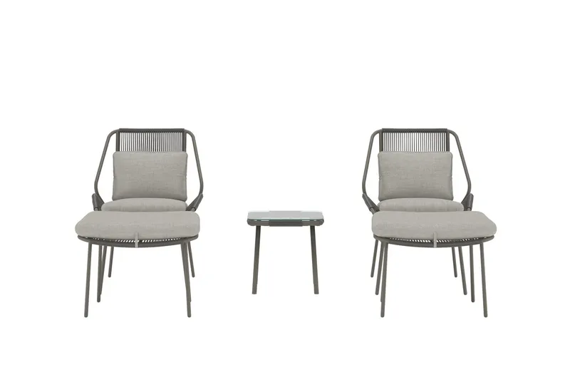 Zakynthos kafégruppe utendørs - Brun - Hagemøbler - Balkong - Balkongmøbler - Balkonggrupper