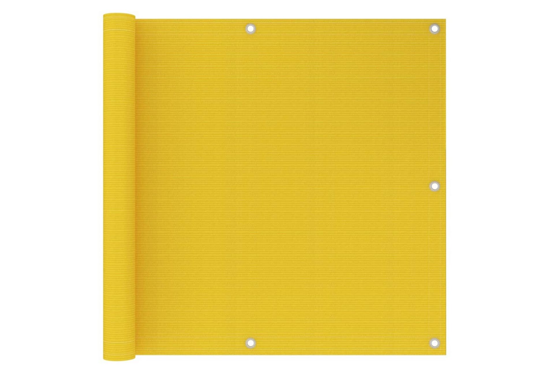 Balkongskjerm 90x300 cm HDPE gul - Gul - Hagemøbler - Balkong - Sikkerhet & vindbeskyttelse balkong - Balkongbeskyttelse