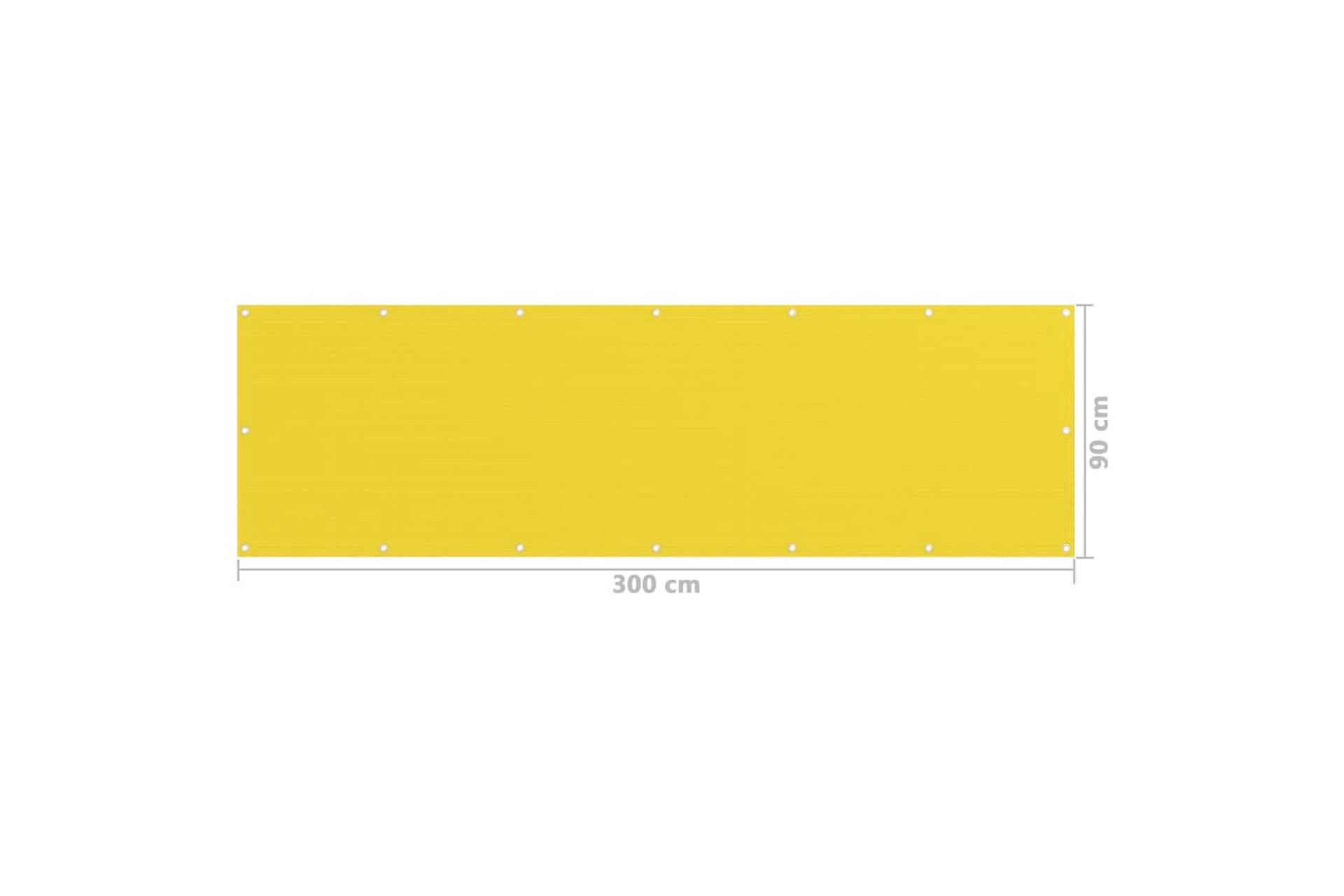 Balkongskjerm 90x300 cm HDPE gul - Gul - Hagemøbler - Balkong - Sikkerhet & vindbeskyttelse balkong - Balkongbeskyttelse