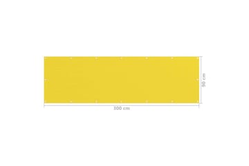 Balkongskjerm 90x300 cm HDPE gul - Gul - Hagemøbler - Balkong - Sikkerhet & vindbeskyttelse balkong - Balkongbeskyttelse