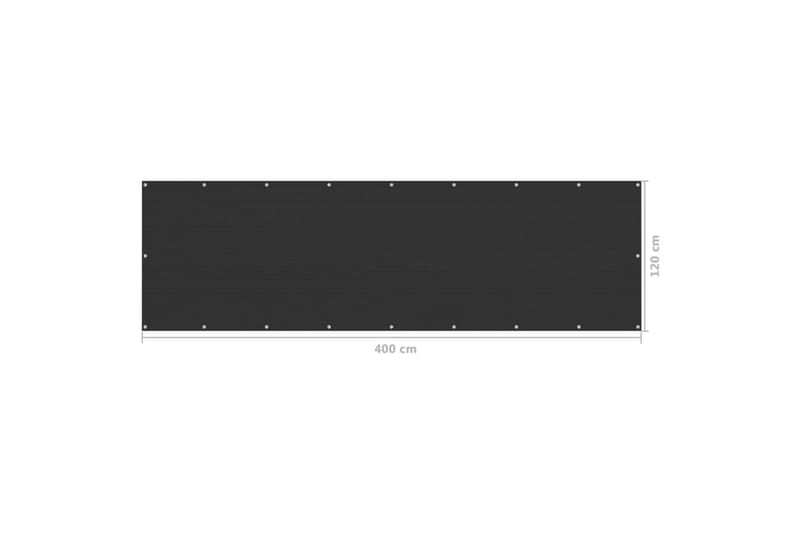 Balkongskjerm antrasitt 120x400 cm HDPE - Antrasittgrå - Hagemøbler - Balkong - Sikkerhet & vindbeskyttelse balkong - Balkongbeskyttelse