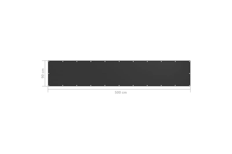 Balkongskjerm antrasitt 90x500 cm oxfordstoff - Antrasittgrå - Hagemøbler - Balkong - Sikkerhet & vindbeskyttelse balkong - Balkongbeskyttelse