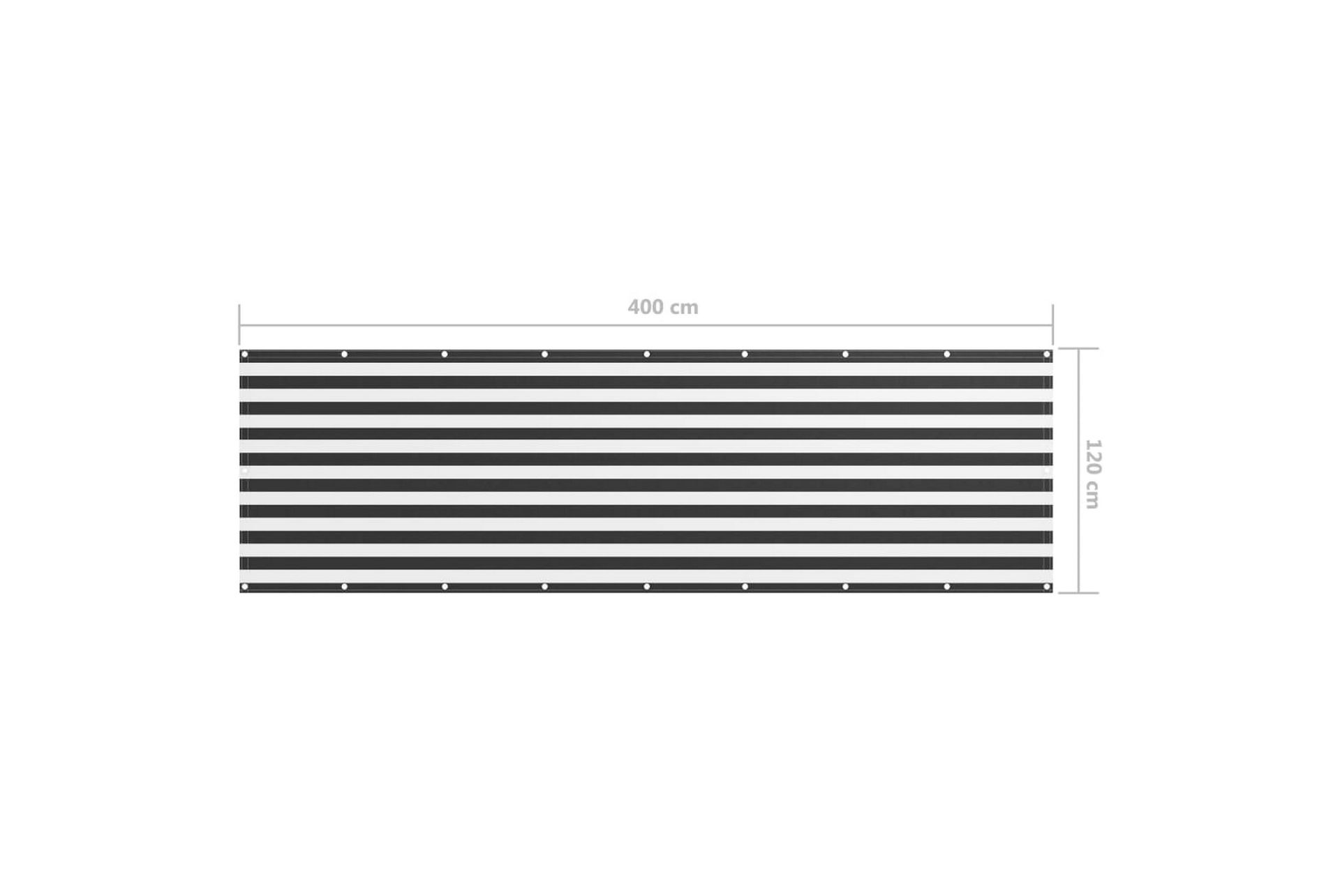 Balkongskjerm antrasitt og hvit 120x400 cm oxfordstoff - Flerfarget - Hagemøbler - Balkong - Sikkerhet & vindbeskyttelse balkong - Balkongbeskyttelse