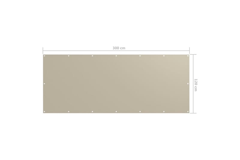 Balkongskjerm beige 120x300 cm oxfordstoff - Beige - Hagemøbler - Balkong - Sikkerhet & vindbeskyttelse balkong - Balkongbeskyttelse