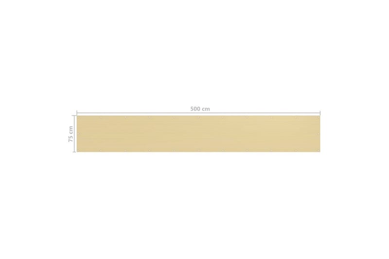 Balkongskjerm beige 75x500 cm HDPE - Beige - Balkongbeskyttelse