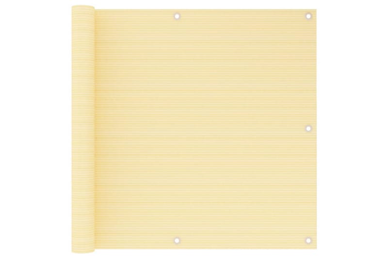 Balkongskjerm beige 90x500 cm HDPE - Beige - Balkongbeskyttelse