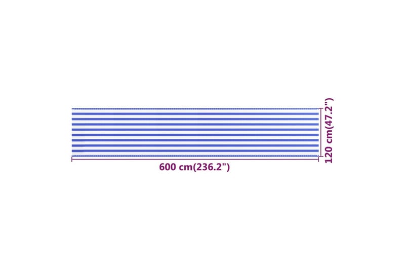 Balkongskjerm blå og hvit 120x600 cm HDPE - Flerfarget - Hagemøbler - Balkong - Sikkerhet & vindbeskyttelse balkong - Balkongbeskyttelse