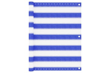 Balkongskjerm blå og hvit 75x400 cm HDPE - Flerfarget - Hagemøbler - Balkong - Sikkerhet & vindbeskyttelse balkong - Balkongbeskyttelse