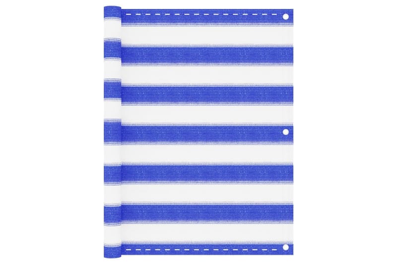 Balkongskjerm blå og hvit 75x400 cm HDPE - Flerfarget - Hagemøbler - Balkong - Sikkerhet & vindbeskyttelse balkong - Balkongbeskyttelse