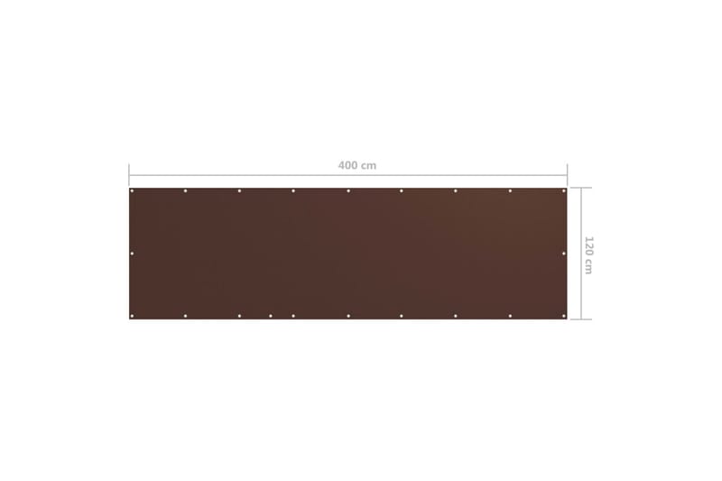 Balkongskjerm brun 120x400 cm oxfordstoff - Brun - Hagemøbler - Balkong - Sikkerhet & vindbeskyttelse balkong - Balkongbeskyttelse