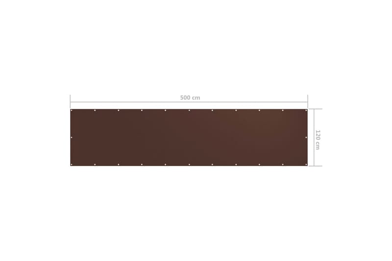 Balkongskjerm brun 120x500 cm oxfordstoff - Brun - Balkongbeskyttelse