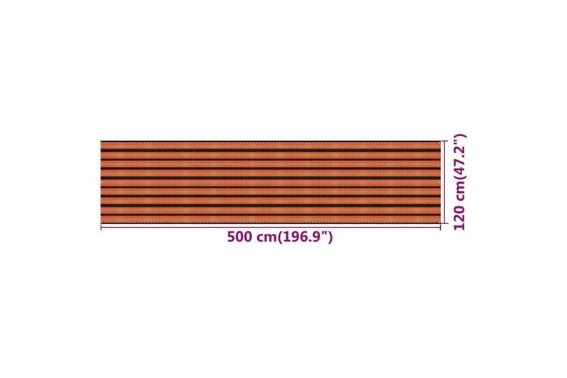 Balkongskjerm flerfarget 120x500 cm HDPE - Flerfarget - Balkongbeskyttelse