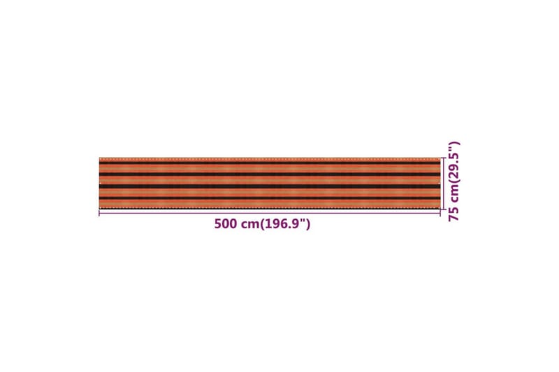 Balkongskjerm flerfarget 75x500 cm HDPE - Flerfarget - Balkongbeskyttelse